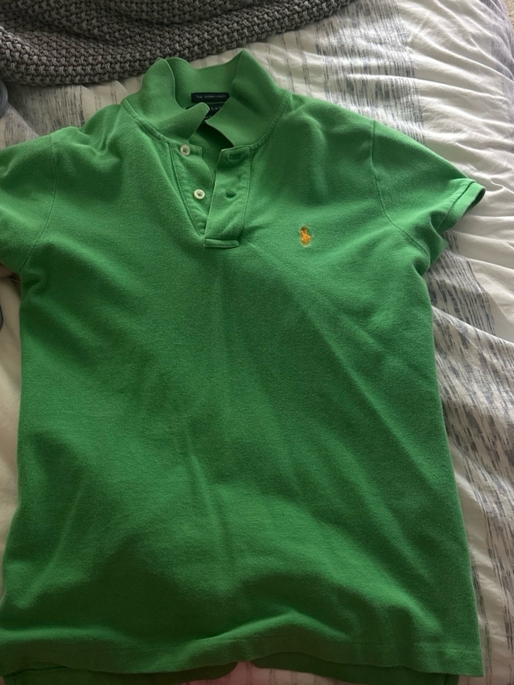 Ralph Lauren Green Polo with Yellow Pony Embroidery
